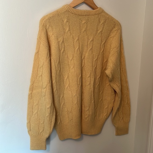 Ghedina Zuccaro Cortina Vintage Yellow Alpaca Blend Cable Knit Sweater Sz L - Picture 11 of 11